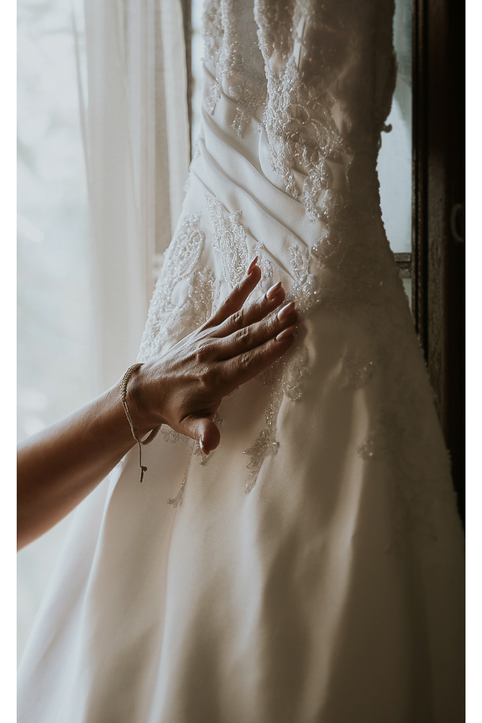 dettagli abito della sposa
