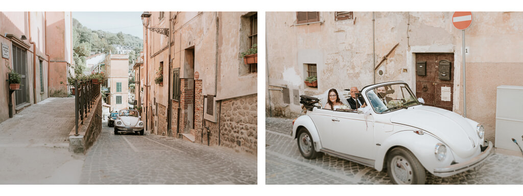 arrivo sposa Matrimonio Santa Maria del Pozzo Nemi