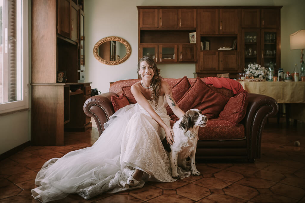 la sposa con cane