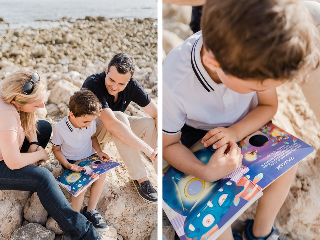 foto di famiglia al mare