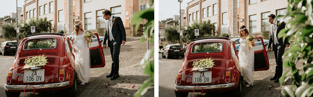sposa in fiat 500