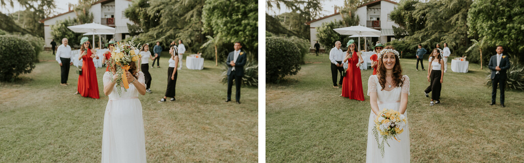 la sposa lancia il bouquet