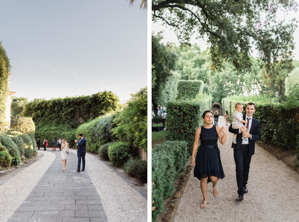 arrivo ospiti matrimonio villa aurelia