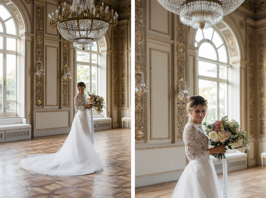 foto della sposa in villa aurelia