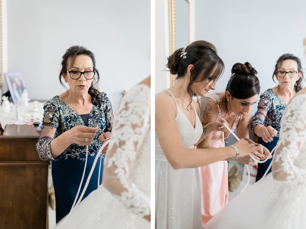 la mamma e le sorelle della sposa