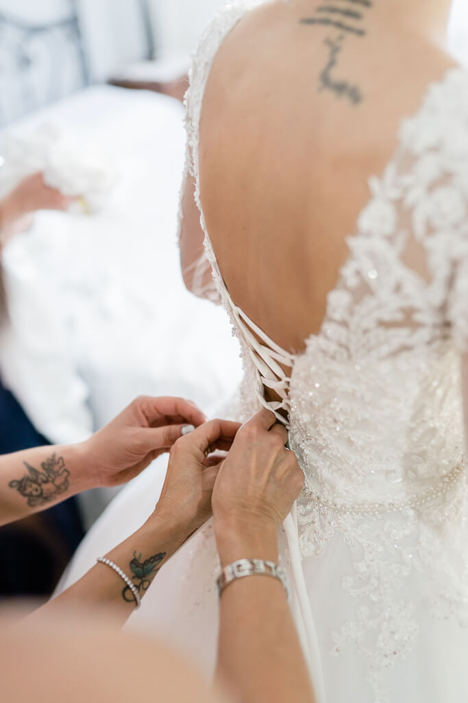 chiusura abito da sposa