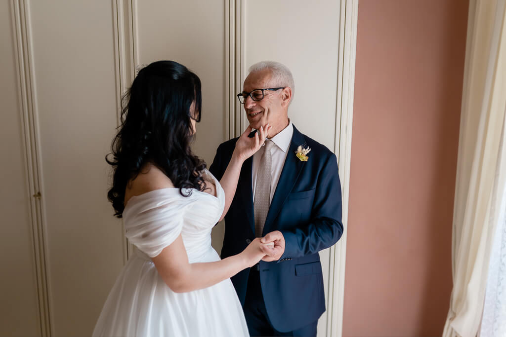 la sposa con il papà
