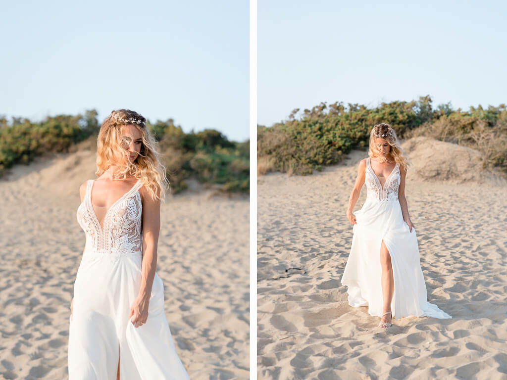 la sposa sulla spiaggia a sabaudia