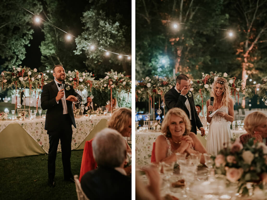 ricevimento serale di matrimonio