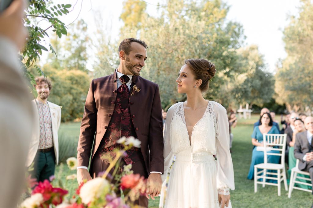 gli sposi celebrano il matrimonio presso le jardin potager
