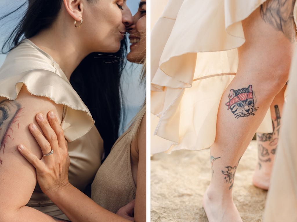 coccole e tatuaggi al tramonto