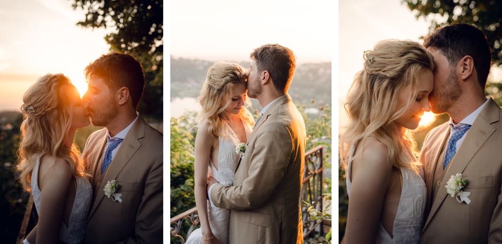 matrimonio romantico al tramonto