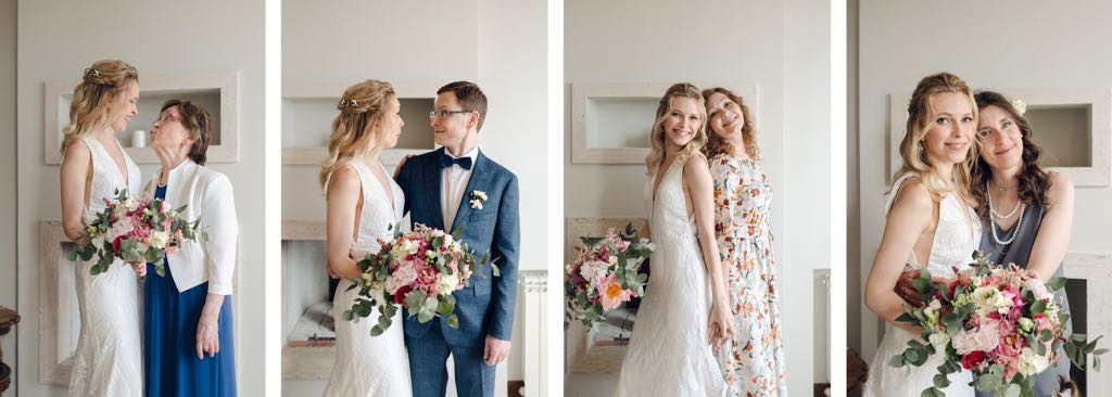 la sposa scatta qualche foto con i parenti
