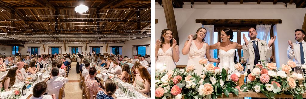 ricevimento serale di matrimonio al borgo di tragliata