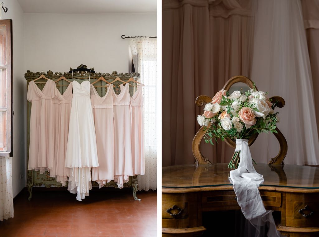 dettagli abiti e bouquet