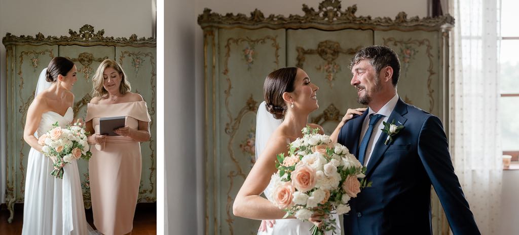 la sposa con i suoi genitori