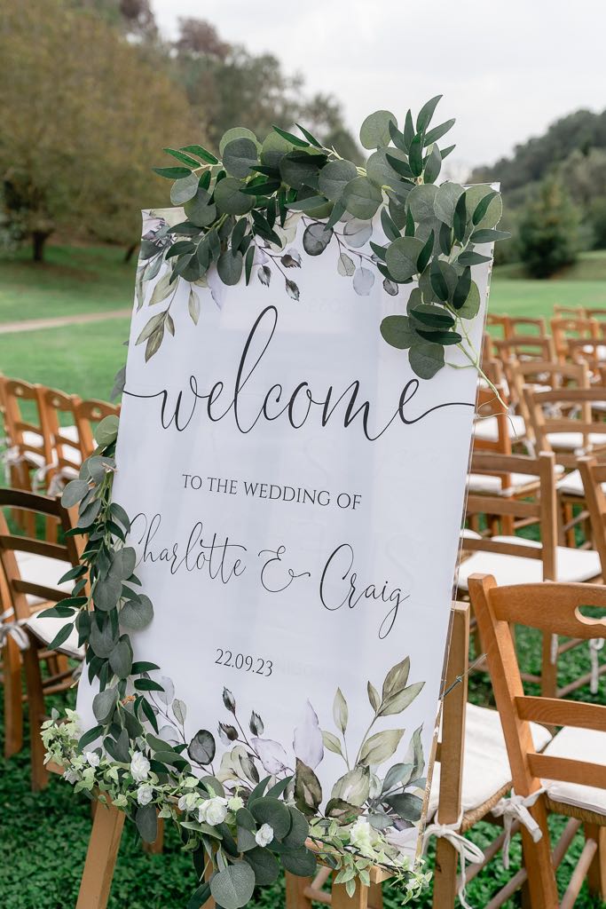 cartello welcome to the wedding